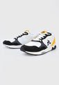 Tenis Lifestyle Blanco-Negro-Amarillo le coq sportif LCS R500 SPORT de Le coq sportif