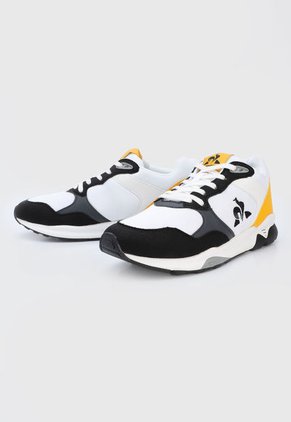 Tenis Lifestyle Blanco-Negro-Amarillo le coq sportif LCS R500 SPORT