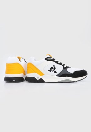 Tenis Lifestyle Blanco-Negro-Amarillo le coq sportif LCS R500 SPORT