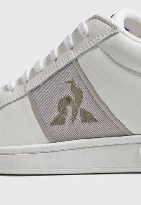 Tenis Lifestyle Blanco-Verde Oliva-Gris Le Coq Sportif  CourtClassic Twill