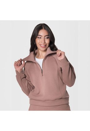 Buzo Cuello Alto Arena Para Mujer