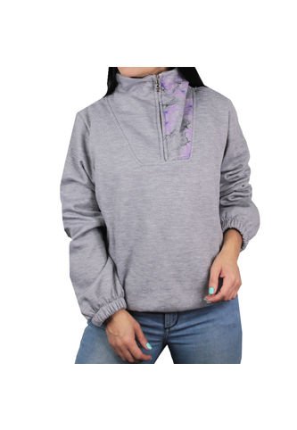 Buzo Mujer Cuello Alto Lec Lee Gris Lec Lee