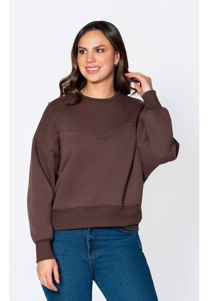 Buzo Oversize Cuello Redondo Para Mujer Lec Lee