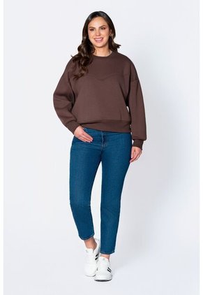 Buzo Oversize Cuello Redondo Para Mujer Lec Lee