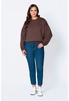 Buzo Oversize Cuello Redondo Para Mujer Lec Lee