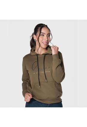 Buzo Con Capota Para Mujer - Verde Militar