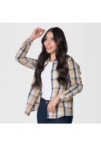 Blusa A Leñadora Para Mujer - Beige Lec Lee