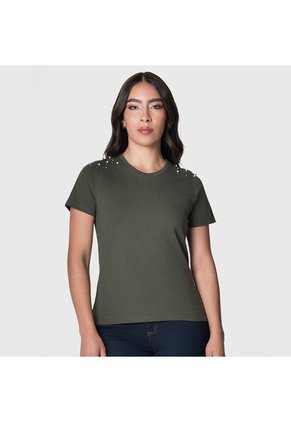 Camiseta Para Mujer Lec Lee - Verde Militar