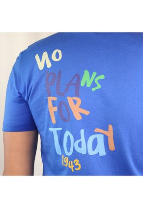 Camiseta Básica Hombre Lec Lee Gris-Azul Rey