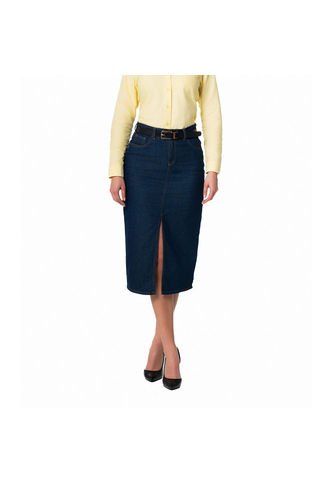 Falda En Denim Con Abertura Lec Lee Lec Lee