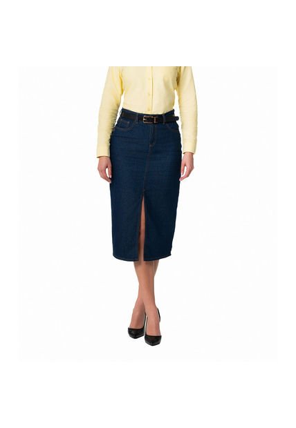 Falda En Denim Con Abertura Lec Lee