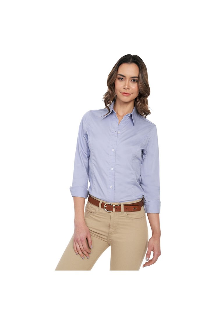 Camisa azul claro mujer online