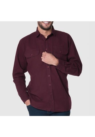 Camisa Casual Hombre Lec Lee Vinotinto Vinotinto/L Lec Lee