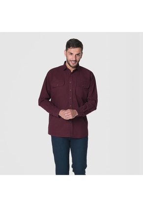 Camisa Casual Hombre Lec Lee Vinotinto Vinotinto/L
