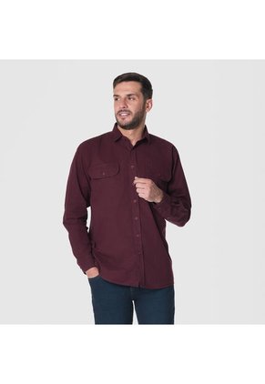 Camisa Casual Hombre Lec Lee Vinotinto Vinotinto/L