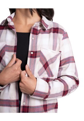 Blusa Leñadora Para Mujer Color Vinotinto