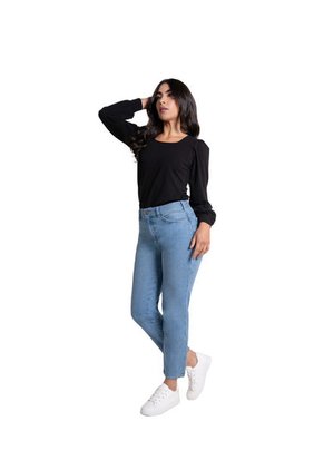 Jean Mom Fit Para Mujer Color Azul Claro 10 Índigo/18