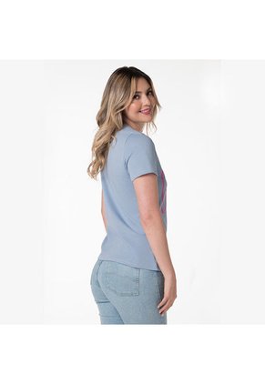Camiseta Manga Corta Para Mujer Lec Lee - Azul