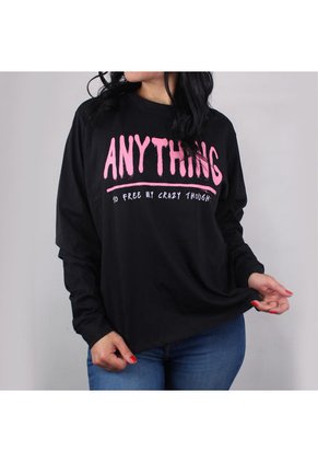 Buzo Estampado Para Mujer Lec Lee - Negro