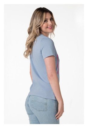 Camiseta Manga Corta Para Mujer Lec Lee - Azul