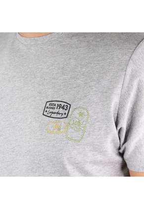 Camiseta Básica Hombre Lec Lee Gris-Azul Rey