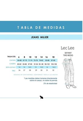 Jean Slim Fit Para Mujer Lec Lee Índigo Medio