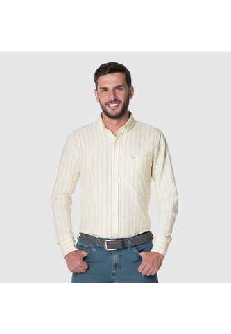 Camisa Casual Hombre Lec Lee Amarilla Amarillo Claro/L Lec Lee