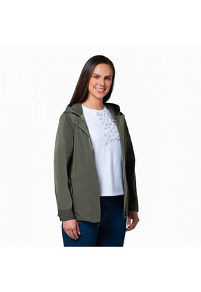 Chaqueta Liviana Con Capota Lec Lee Verde Militar