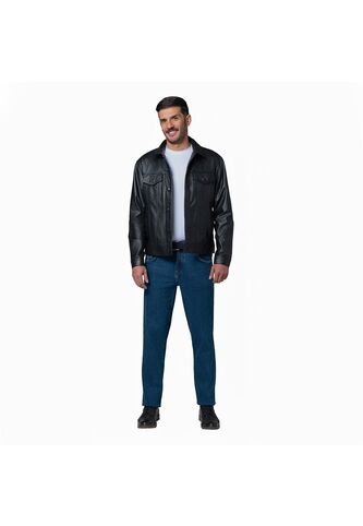 Chaqueta En Cuero Hombre Lec Lee Negro Lec Lee