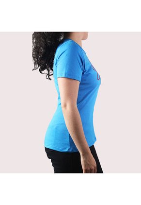 Camiseta Manga Corta Para Mujer Lec Lee Azul Turqueza