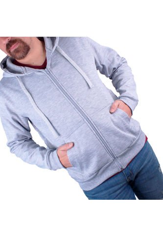 Buzo Con Capota Hombre Lec Lee Gris Claro Gris/L Lec Lee