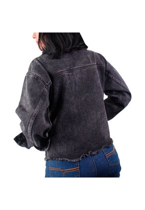 Chaqueta En Denim Mujer Lec Lee Gris Oscuro