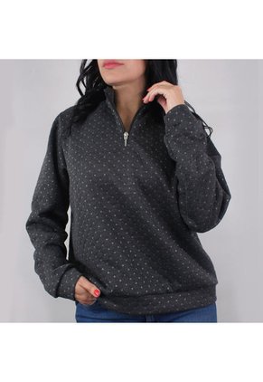 Saco Cuello Alto Para Mujer Lec Lee - Gris Oscuro