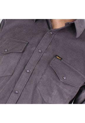 Camisa En Pana Para Hombre Lec Lee - Gris