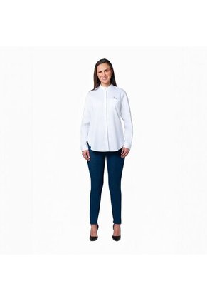 Blusa Mujer Cuello Nerú Lec Lee Blanca Con Bordado