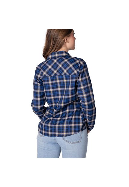 Blusa A Cuadros Para Mujer Lec Lee - Azul Azul/L