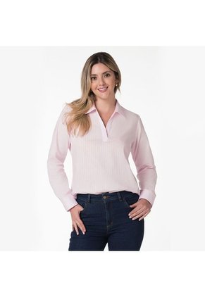 Blusa Con Cuello En V Para Mujer Lec Lee - Rosado