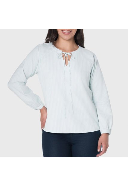 Blusa Cuello Neru Con Abertura - Verde Claro