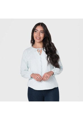 Blusa Cuello Neru Con Abertura - Verde Claro