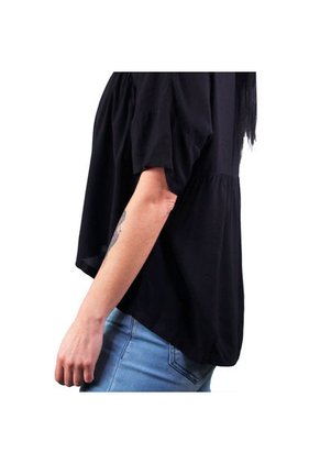 Blusa Cuello Camisero Para Mujer Lec Lee Negro