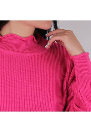 Buzo Cuello Alto Para Mujer Lec Lee - Fuscia Rosa/L