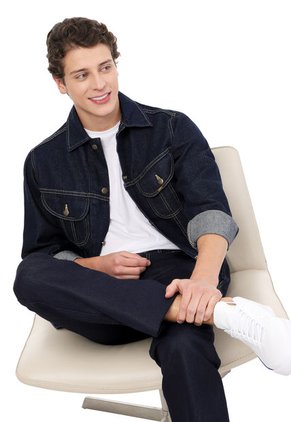 Chaqueta Índigo Oscuro De Jean Clásica Lec Lee