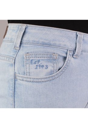 Jean Tiro Medio Para Mujer Mujer Lec Lee Índigo Claro