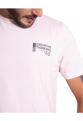 Camiseta Para Hombre Con Estampado Color Rosado Claro