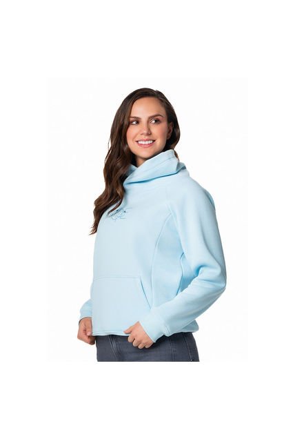 Buzo Cerrado Con Cuello Alto Cruzado - Azul Celeste