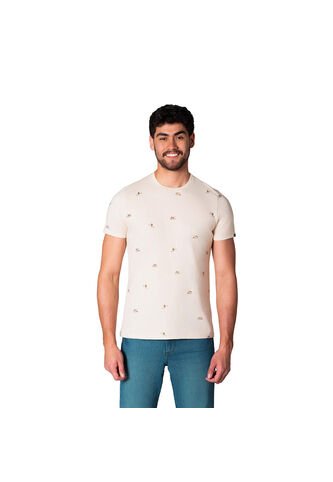 Camiseta Slim Hombre Lec Lee Beige Lec Lee