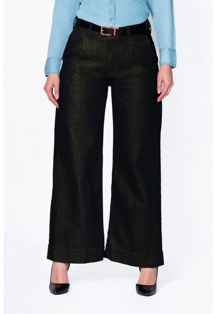 Jean Palazzo Negro Para Mujer Lec Lee