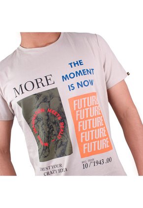 Camiseta Cuello Redondo Hombre Lec Lee Beige