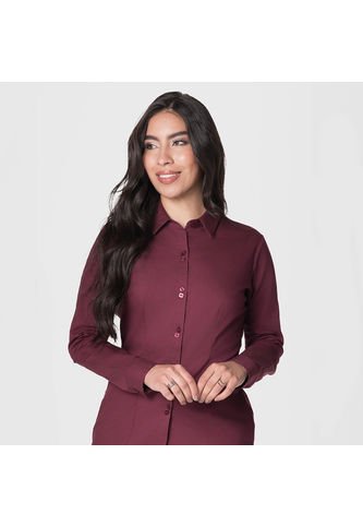 Blusa Cuello Camisero Vinotinto Lec Lee