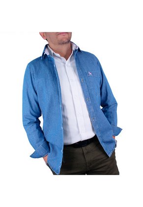 Camisa En Denim Para Hombre Lec Lee Índigo Claro